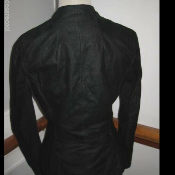 MUUBAA ANGERS BLACK LEATHER SUEDED BLAZER JACKET 4 - Picture 5 of 9